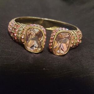 Heidi Daus "Triple Play" Crystal Cuff Bracelet - Rose